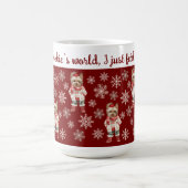 Mug Noël rouge du mignon Yorkshire Terrier (Centre)