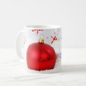 Mug Noël Rouge et blanc Joyeux Noël II (Devant gauche)