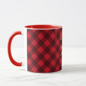 Mug Noël Rouge et noir Buffle Plaid Star Snowflake (Gauche)