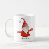 Mug Noël Rouge Gnome Gomme Personnalisé (Gauche)
