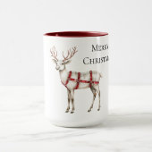 Mug Noel rouge menthe blanche cerf blanc (Centre)