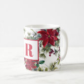 Mug Noël rouge Monogram Poinsettia (Devant droit)