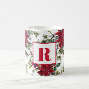 Mug Noël rouge Monogram Poinsettia