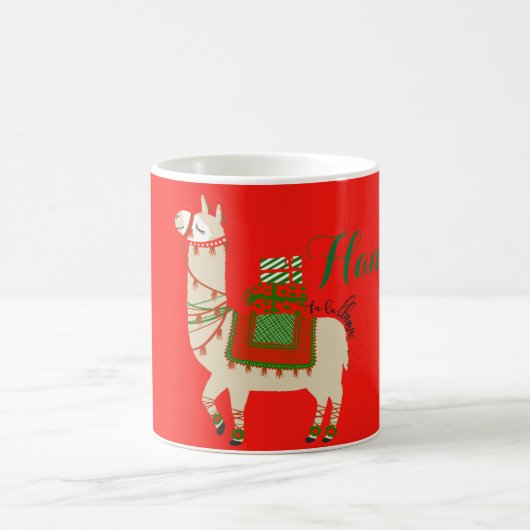 Mug Noël rouge Personnalised de lama de La de fa (Centre)
