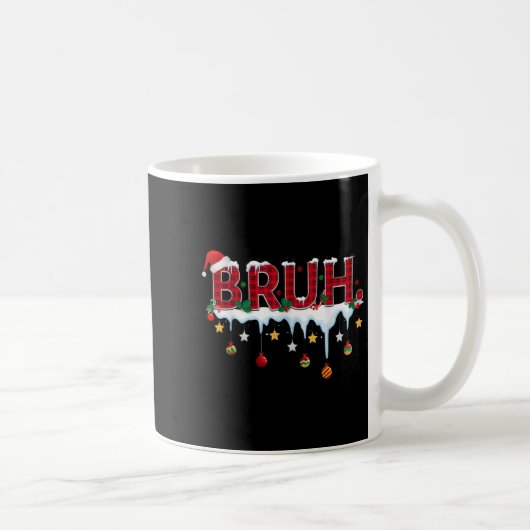 Mug Noël Rouge Plaid Bruh Funny Ados Garçons Enfants X (Droite)