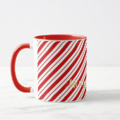 Mug Noël Rouge Sucre de canne rayures mignonnes Noël F (Gauche)