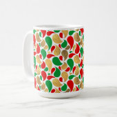 MUG NOËL ROUGE VERT OR TEARDROP MOTIF (Devant gauche)