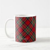 Mug Noël Rouge Vert Plaid Custom Stewart Tartan (Gauche)