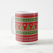 Mug Noël Rouge Vert Vacances tendance (Devant gauche)