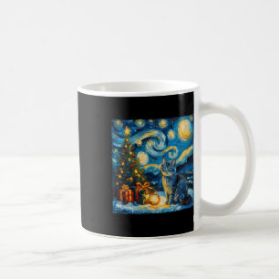 Mug Noël Russe Bleu Chat Art Van Gogh's The Star