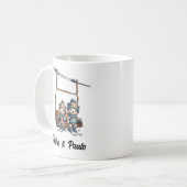 Mug Noël Russe Ski Lift Teddy Bear Art Red Green (Devant gauche)