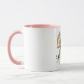 Mug Noel Rustique Blanc Vert Or Bow Personnalisé (Gauche)