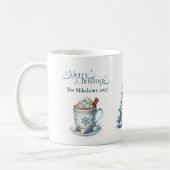 Mug Noël rustique bleu cosy (Gauche)