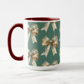 Mug Noël Rustique Chic Gold Bows (Gauche)