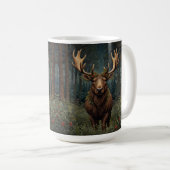 Mug Noël rustique élan cerf boho forêt boisée (Devant droit)