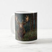 Mug Noël rustique élan cerf boho forêt boisée (Devant gauche)