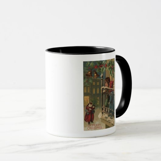 Mug Noël SalutationEnfants regarder Père Noël (Devant droit)