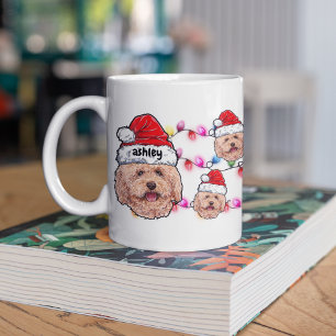 Mug Noël Santa Claus Poodle Animal de compagnie Chien