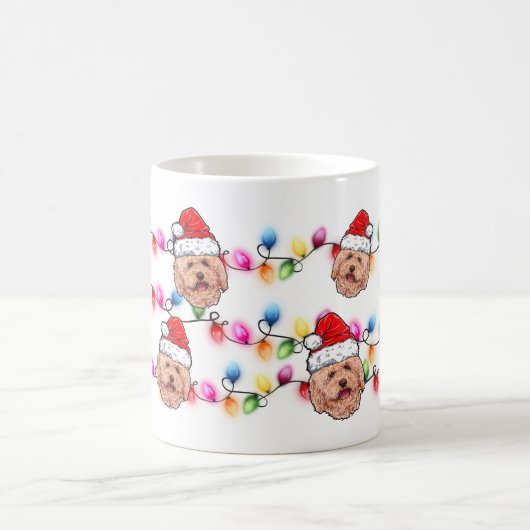 Mug Noël Santa Claus Poodle Animal de compagnie Chien  (Centre)