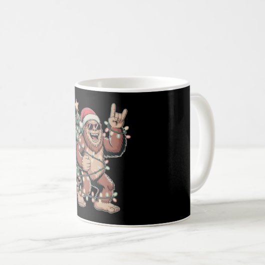 Mug Noël Sasquatch de Noël Sapin de Noël Sapin de Noël (Devant droit)
