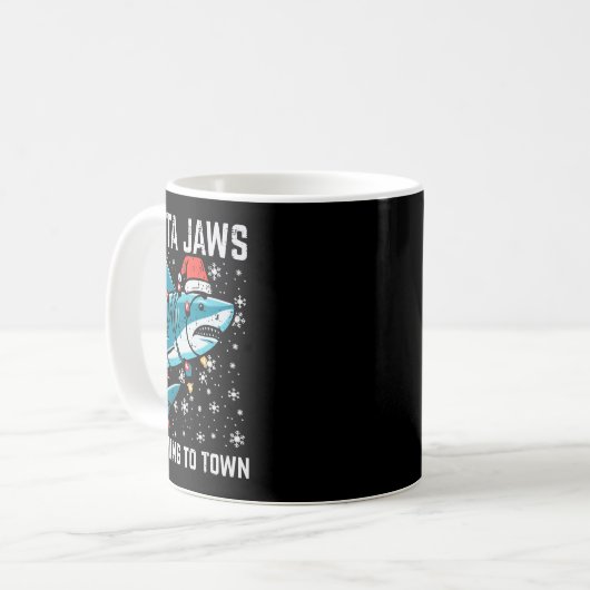 Mug Noël Shark Père Noël Jaws Jaws Jaws Hommes Garçons (Devant gauche)