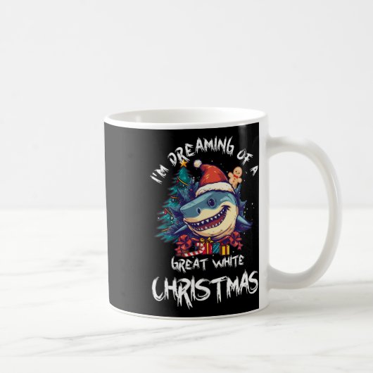 Mug Noël Shark Santa Chapeau Noël Père Noël Jaws Funny (Droite)