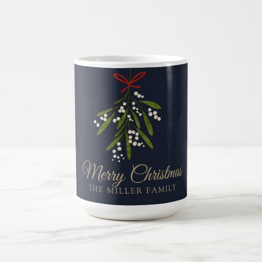 Mug Noël simple de mistletoe marine (Centre)
