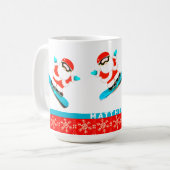 Mug Noël Snowboardeur Snowboard (Devant gauche)