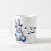 Mug Noël Snowman Élégant Vacances d'hiver (Devant gauche)