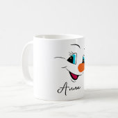 Mug Noël Snowman visage Nom personnalisé Fête (Devant gauche)