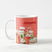 Mug Noël Soins Fille Rose Aquarelle (Gauche)