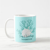 Mug Noël sur la plage côtière Mers et salutations (Gauche)