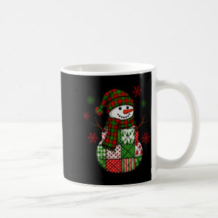 Mug Noël Tendance Patchwork Bonhomme de Neige Joyeux N