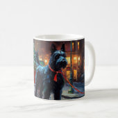 Mug Noël Terrier Écossais Saison Festive (Devant droit)