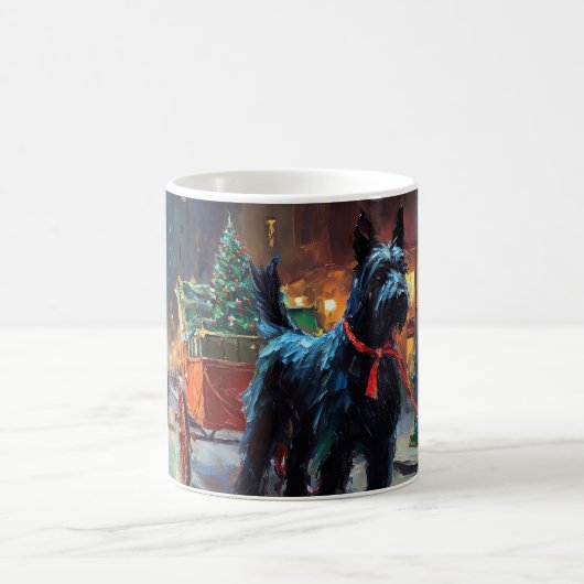 Mug Noël Terrier Écossais Saison Festive (Centre)