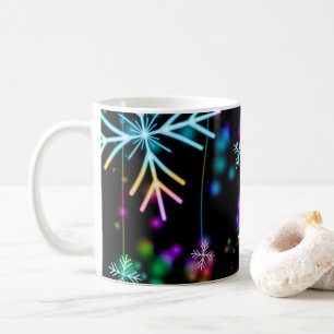 Mug Noël tomber diverses couleurs néon flacons de neig