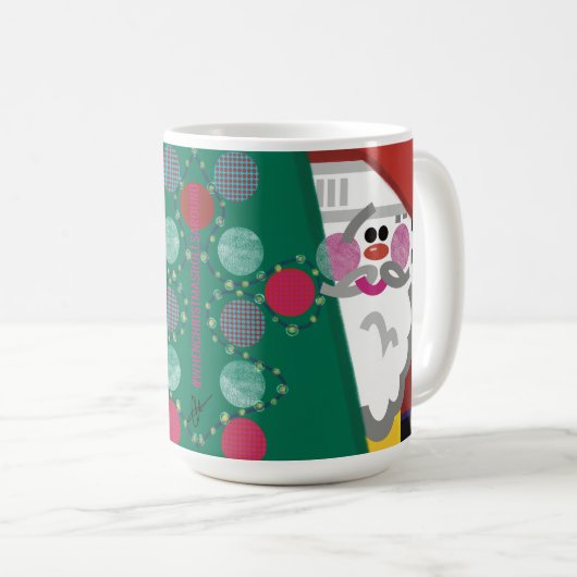 Mug Noël tourne autour d'un boug d'art moderne Abstrai (Devant droit)
