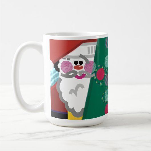 Mug Noël tourne autour d'un boug d'art moderne Abstrai (Gauche)