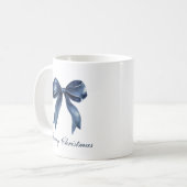 Mug Noël Traditionnel Nœud Bleu (Devant gauche)