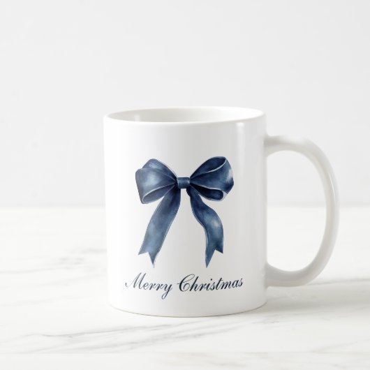 Mug Noël Traditionnel Nœud Bleu (Droite)