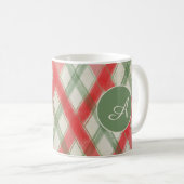 Mug Noël unique rouge et vert motif saisonnier (Devant droit)