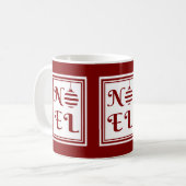 Mug NOEL Vacances de Noël Rouge et Blanc (Devant gauche)