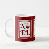 Mug NOEL Vacances de Noël Rouge et Blanc (Gauche)
