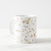 Mug Noël Vacances d'hiver moderne or Arche Monogramme (Devant gauche)