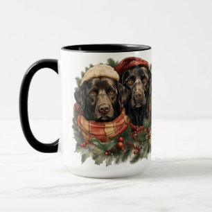 MUG NOËL VACANCES LABRADOR NOIR RÉCUPÉRATION