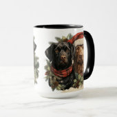 MUG NOËL VACANCES LABRADOR NOIR RÉCUPÉRATION (Devant droit)