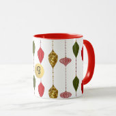 Mug Noël Vacances Vintage Glam Ornements (Devant droit)