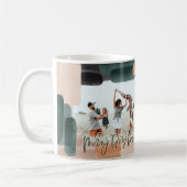 Mug Noël vert abstrait moderne multi photo (Gauche)