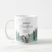 Mug Noël Vert Aquarelle Pine Forêt Vacances (Gauche)