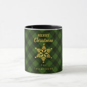 Mug Noël Vert Buffle noir Plaid Star Flocon de neige (Centre)
